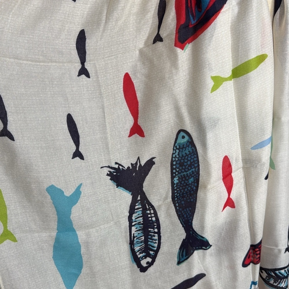 NWT Vera Bradley Soft Fringe Scarf Wrap in Go Fish Pattern - Picture 3 of 7
